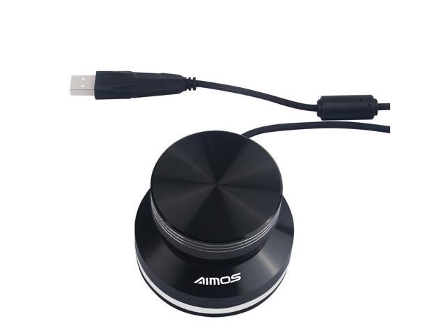 AIMOS USB Audio Volume Controller Knob Volume Adjuster Rotary Computer Speaker Volume Control Switch For Win7/8/10/XP/Mac/Vista Android (Black)