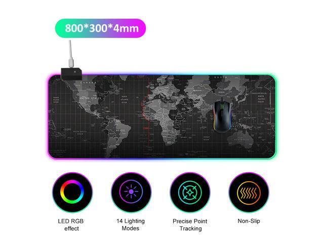 LEDs RGB Mouse Pad 14 Lighting Modes Gaming Extra Large Soft Extended Non Slip Mousepad for PC Laptop
