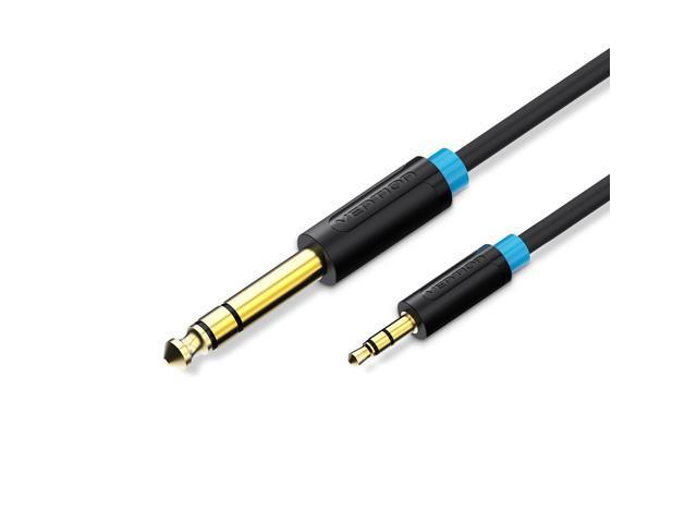 VENTION 35mm to 65mm Audio Cable Male to Male Audio Cable for Phone Speaker Guitar 05m (Black)