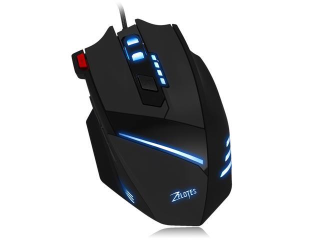 ZELOTES T-60 3200DPI Wired Gaming Mouse Optical Adjustable USB Computer Programmable LED Backlight Mice 7 Buttons Gaming Mouse for PC Laptop Gamer