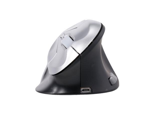 6D Wireless Optical Mouse Vertical Mouse 24GHz Gaming Mouse 6 Keys Ergonomic Design Mouse for PC Laptop Black+Silver