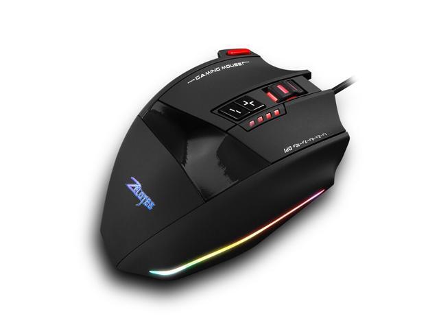 Zelotes C-13 Wired Gaming Mouse 13 Programming Keys Adjustable 10000DPI RGB Light Belt 128KB On-board Memory Built-in Counterweight Mechanism