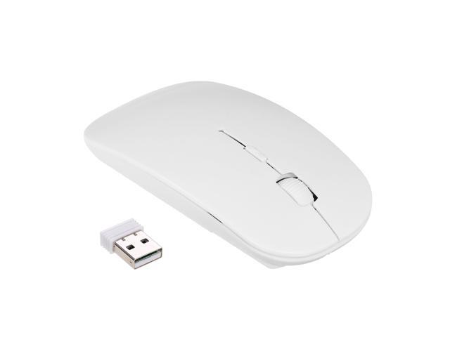 24G Wireless Mouse Portable Ultra-thin Mute Mouse 4 Keys Wireless Optical Mouse 1600DPI for Desktop Computer Laptop White