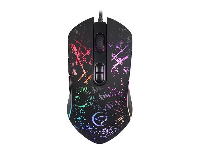 YWYT Wired Gaming Mouse Professional Macro Definition Gaming Mice with Adjustable DPI Ergonomic Grip RGB Breathing Light Black