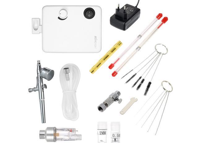 KKmoon Multi-purpose Dual Action Airbrush Mini Air Compressor Set Gravity Feed Air Brush Kit for Art Painting Tattoo Manicure Craft Cake Spray