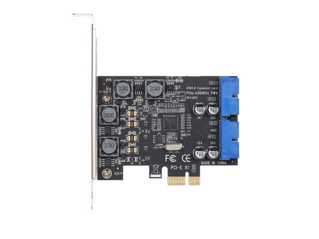 PCI-E USB30 Express Card 4 Ports External Dual 19/20Pin Front Connector Expansion Card