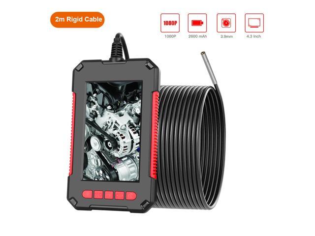 P40 Portable Handheld Industrial Endoscope Borescope Inspection Camera IP67 Waterproof 39mm Lens Built-in 6pcs Adjustable LEDs with 43 Inch