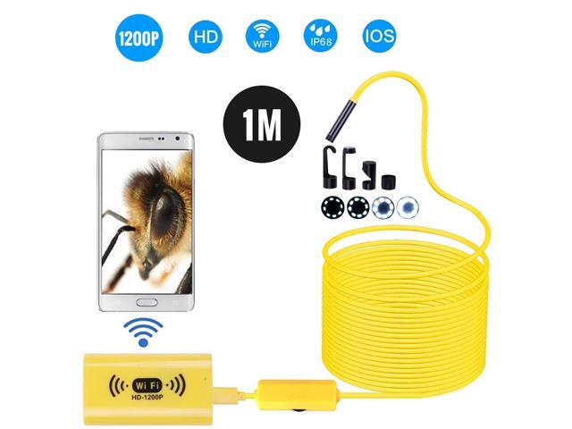 8mm Wireless Endoscope Camera IP68 Waterproof WiFi Inspection 20MP HD 8 LED Semi-Rigid Cable Borescope for iPhones iPads Android Devices and PC
