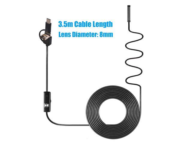 3-in-1 Industrial Endoscope Borescope Inspection Camera Built-in 6 LEDs IP67 Waterproof USB Type-C Endoscope for Android Smartphones/PC
