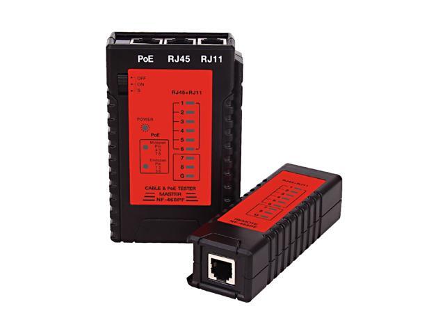 NF-468PF Network Cable Tester RJ45 RJ11 PoE Switch Tester for Ethernet LAN Cable Landline Phone Wire Testing Tool