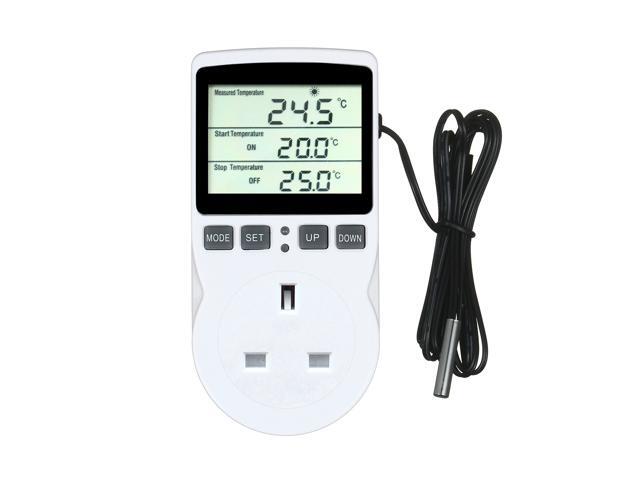 Digital Thermostat Controller for Terrarium Aquarium Reptiles Temperature Controlled Outlet with Timer and Probe for Greenhouse Seed Germination