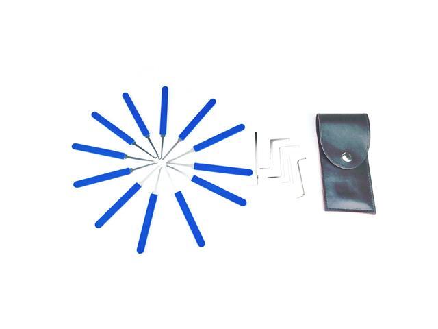 Strong Pick and Hook Set Stainless Steel Lock Set 17Pcs Blue with Bag