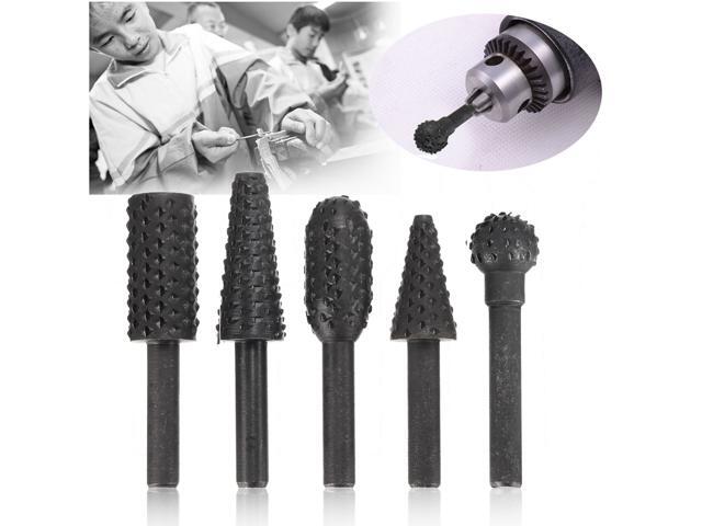 5PCS Drill Bits Set Wood Carving File Rasp Drill Bit 6mm(1/4
