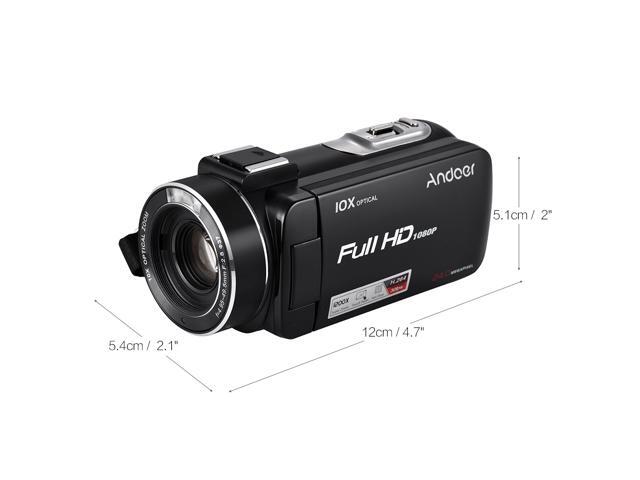 Andoer HDV-Z82 1080P Full HD 24MP Digital Video Camera Camcorder with 039X Wide Angle + Macro Lens 3' LCD Touchscreen Remote Control LED Light