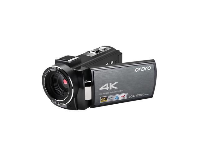 ORDRO HDR-AE8 4K WiFi Digital Video Camera Camcorder DV Recorder 30MP 16X Digital Zoom IR Night Vision 3 Inch IPS LCD Touchscreen with 2pcs