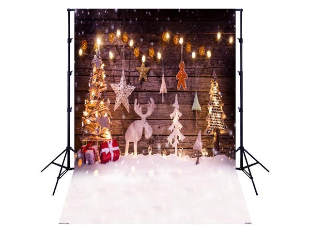 Andoer 15*2 meters / 5*7 feet Christmas Holiday Theme Background Photo Studio Props Foldable Polyester Fibre Photography Backdrop for Newborn
