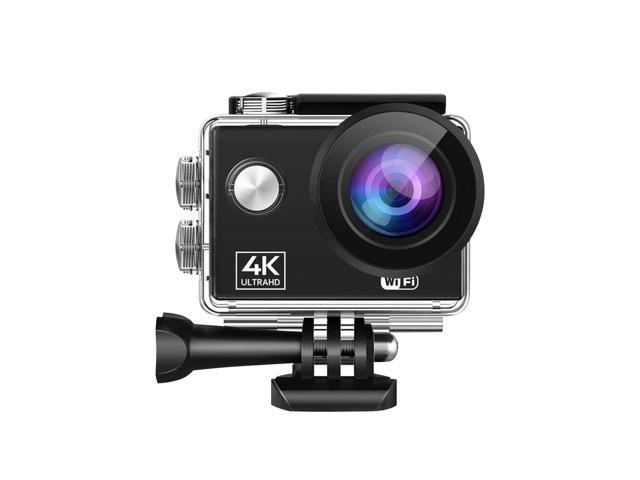 Sports Action Camera 4K 60FPS 2-inch HD Screen Underwater 30m 170 Degree Wide Angle Extended Memory with Waterproof Shell Built-in Li-ion Battery