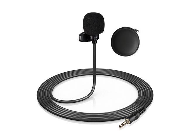 Mini Clip-on Lapel Lavalier Condenser Microphone with 3-Pin 35mm Plug 3 Meters Cable for Live Stream/Recording/Interview Compatible with Desktop