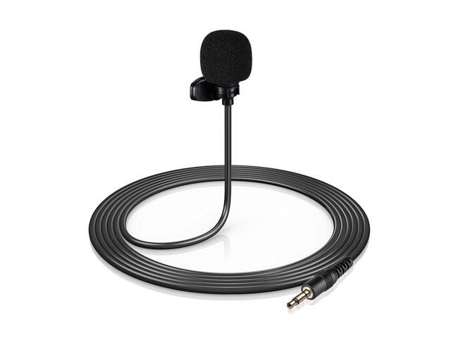 Mini Clip-on Lapel Lavalier Condenser Microphone with 3-Pin 35mm Plug 3 Meters Cable for Live Stream/Recording/Interview Compatible with Desktop