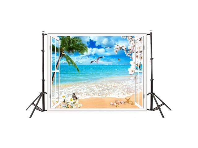 Summer Seascape Beach Dreamlike Haloes 3D Photography Background Screen Photo Video Photography Studio Fabric Props Backdrop