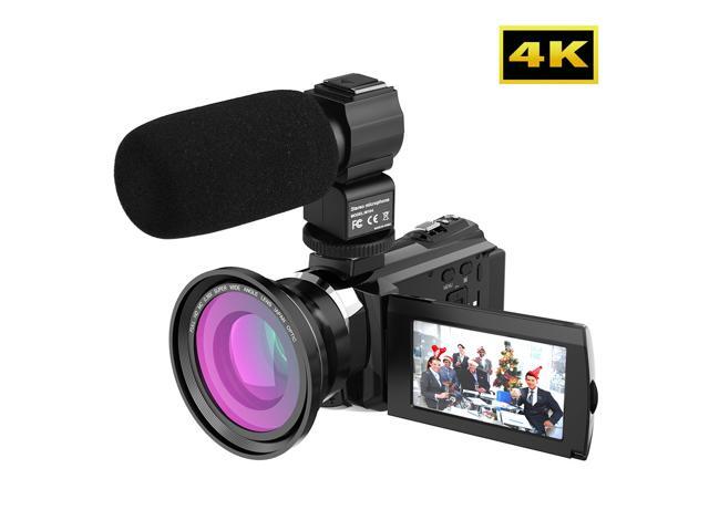 Andoer 4K 1080P 48MP WiFi Digital Video Camera Camcorder Recorder with 039X Wide Angle Macro Lens External Microphone Novatek 96660 Chip 3inch