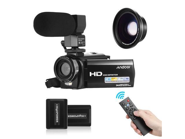 Andoer HDV-201LM 1080P FHD Digital Video Camera Camcorder DV Recorder 24MP 16X Digital Zoom 30 Inch LCD Screen with 2pcs Rechargeable Batteries +