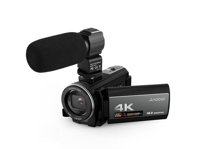 Andoer Portable 4K 48MP WiFi Digital Video Camera Camcorder with External Microphone 30 Inch Touch Screen IR Infrared Night-shot 16X Digital Zoom