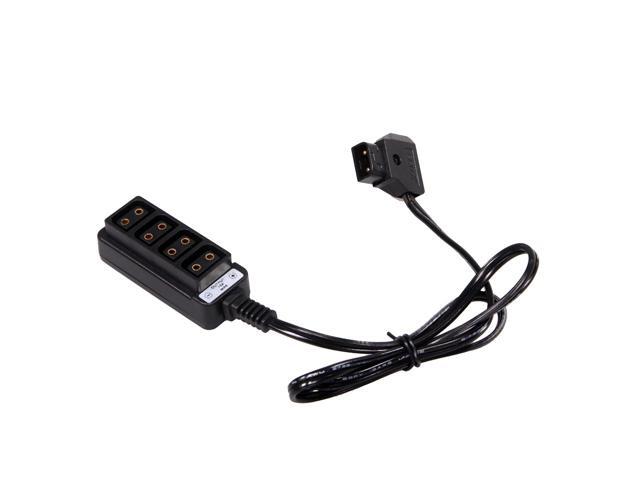 Male D-Tap B Type Power Tap to 4 Female D-Tap P-Tap Hub Adapter for Photography Power
