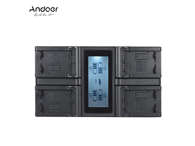 Andoer NP-FW50 NPFW50 4-Channel Digital Camera Battery Charger w/ LCD Display for Sony a7 a7R a7sII a7II a6500 A6300 a7RII NEX Series