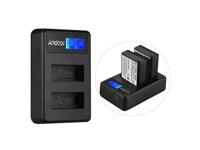 Andoer LCD2-LPE17 Compact Dual Channel LCD Camera Battery Charger USB Input LCD Display for Canon LP-E17 Camera Battery for Canon EOS M3 M5 M6 77D