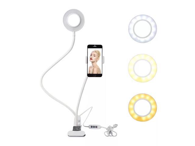 USB Interface Dimmable LED Selfie Round Light Phone Photography Video Makeup Lamp With Phone Clip Round Light