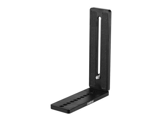 Andoer Aluminium Alloy Universal L-Shape Plate Bracket Camera Holder with 1/4 Inch Screw Mount Vertical Video Recording for Tripods Stabilizer