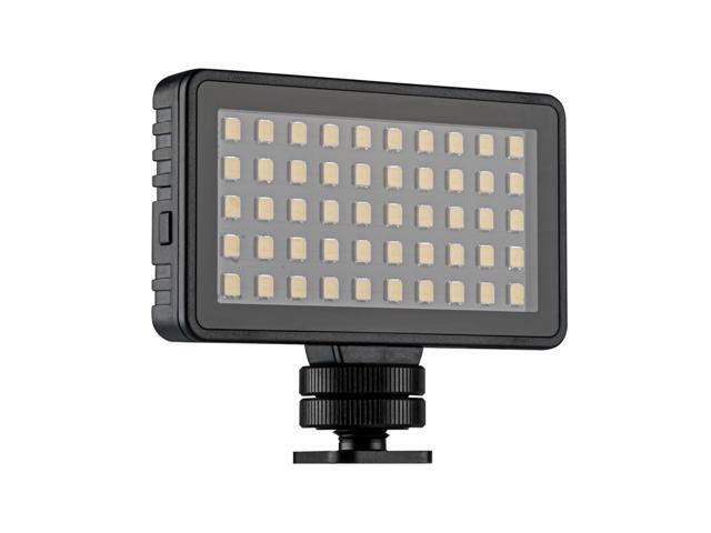 TELESIN Mini LED Video Light Photography Lamp 50pcs LEDs 6500K 3 Levels Brightness Built-in Rechargeable Battery with 4pcs Color Filters Cold Shoe