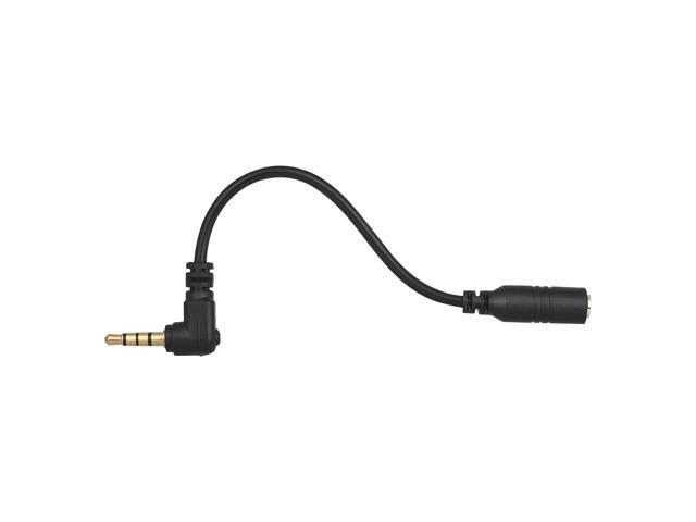Andoer EY-S04 35mm 3 Pole TRS Female to 4 Pole TRRS Male 90 Degree Right Angled Microphone Adapter Cable Audio Stereo Mic Converter for iPad