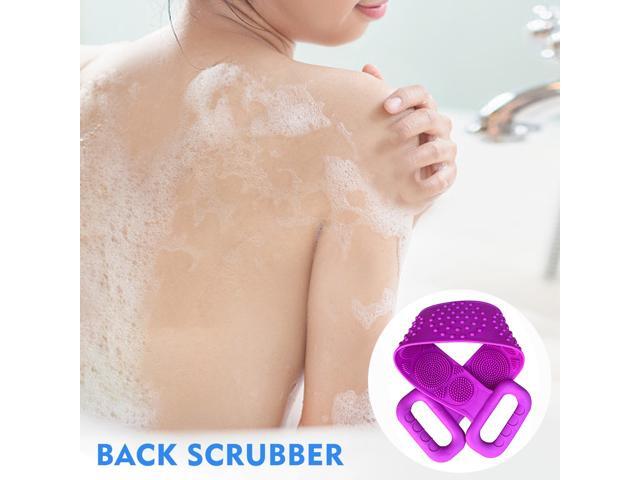 Silicone Back Scrubber Bath Shower Silicone Body Massage Brush Silicone Bath Towel Exfoliating Body Brush Belt Cleaning Shower Strap