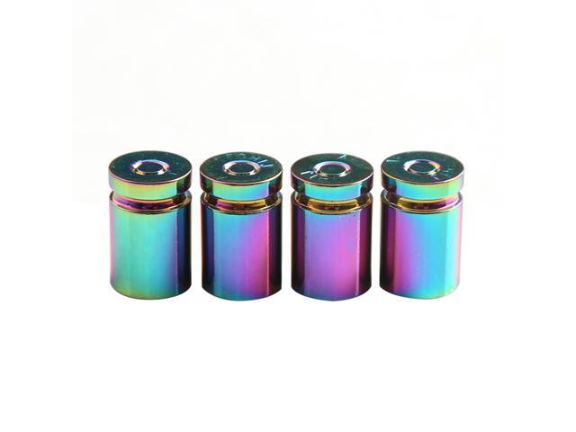4Pcs Tire Valve Stem Cover Caps Aluminum Car Wheel Air Pressure Valve Cap Bullet Shell Dust Cap for Automotive Motorcycles Bicycles Tire Universal