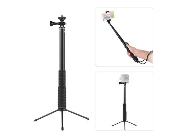 LDX-808 Suit Aluminum Alloy Selfie Stick Kit 36cm-110cm 4-Section Extendible Handheld Selfie Stick with Remote Controller Clip for GoPro + Phone