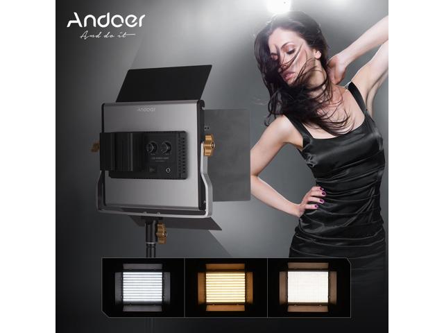 Andoer 2 Packs LED Video Light and 787 Inches Stand Lighting Kit Dimmable 660 LED Bulbs Bi-Color Light Panel 3200-5600K CRI 85+ with U Bracket & 