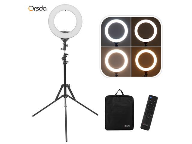ORSDA ORB-14T 14 Inch LED Ring Light Studio Photography Fill-in Lamp 3200K-6500K 30W Dimmable Dual USB Charging Port with Tripod Stand Flexible