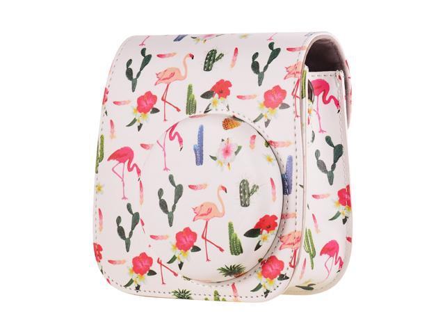 Portable Instant Camera Case Bag PU Leather Cute Patterns with Shoulder Strap Compatible with kkmoon Fuji Instax Mini 9/8/8s/8+