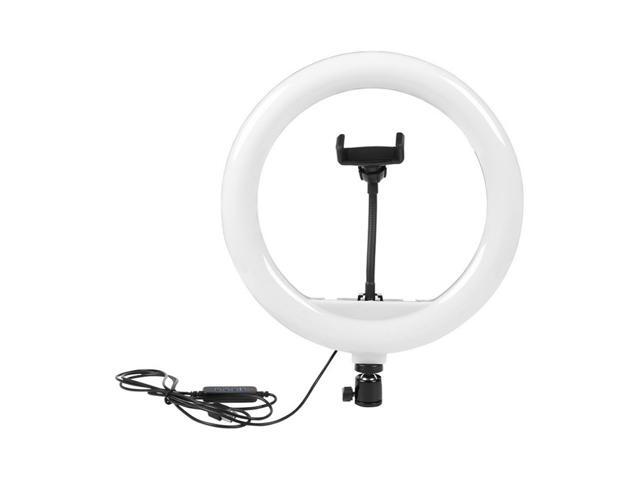 32cm/12 Inch LED Ring Light Beauty Fill-in Light Dimmable 3 Lighting Modes 3200K-5600K USB Powered with Flexible Phone Holder Ballhead Adapter for