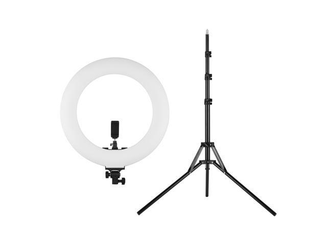 18 Inch LED Ring Light Fill-in Lamp 60W Dimmable Brightness Adjustable 3000-6000K Color Temperature Lighting with Ballhead Cell Phone Holders for