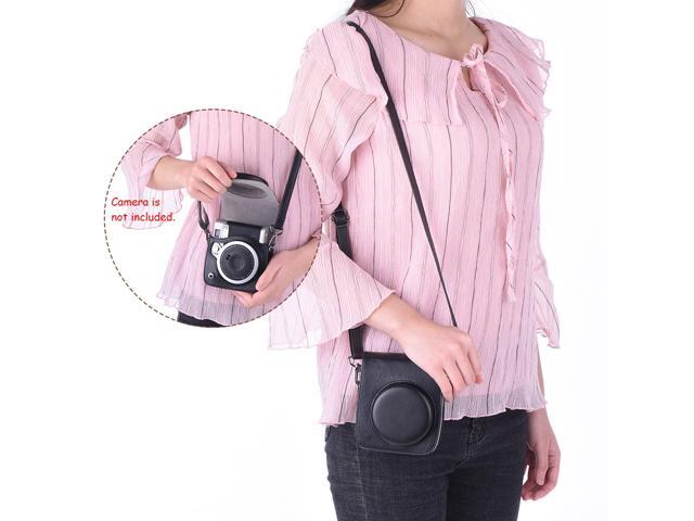 Vintage PU Protective Camera Case Bag Pouch Cover Protector w/ Strap for kkmoon Instax Mini 90 Instant Film Camera