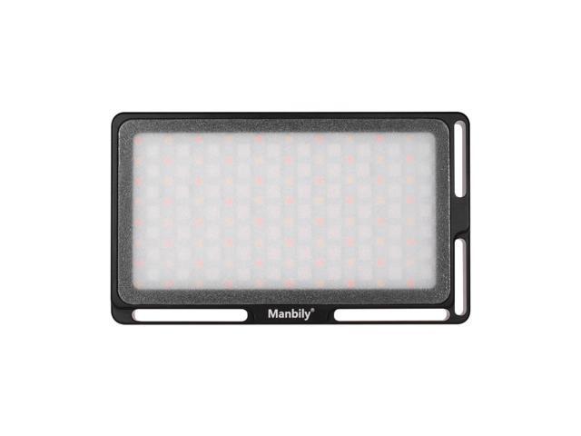 Manbily Portable RGB LED Video Light Panel Dimmable 2500K-8500K Mini Pocket Camera Fill Light with OLED Screen 360 Colors 9 Special Light Effects