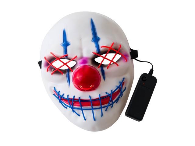 Lighted Mask Scary Terror Party Funny Cold Light Illuminating Mask Scary Mask Cosplay Led Light Up Costume Mask Mask for Festival Dance Parties