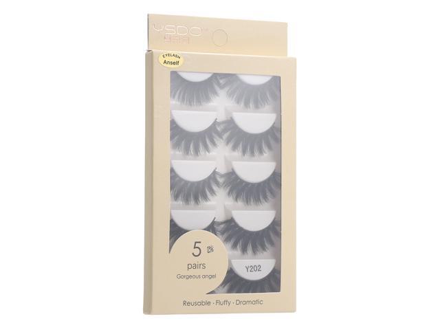 Anself 5 Pairs 3D Fake Eyelashes False Eyelashes Handamde for Eye Makeup Natural Long Thick Lashes Extension Makeup Tool