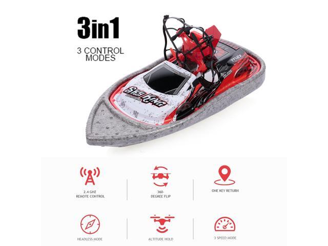 3 in 1 Boat Drone Car Sea Air Land Mode 3-mode Altitude Hold Headless Mode RC Boat Quadcopter Drone RTF