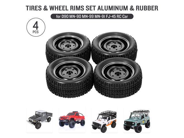 For MN-D90 MN-90 MN-99 MN-91 FJ-45 RC Car Tires with Aluminum Alloy Wheel Rims 4PCS Drift Tire Upgrade Parts