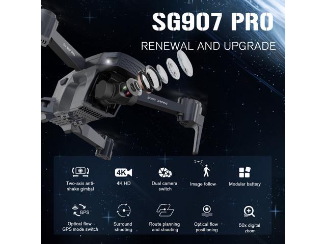 ZLL SG907 Pro GPS RC Drone with Camera 4K 2-axis Gimbal 5G Wifi FPV Optical Flow Positioning Quadcopter Point of Interest Waypoint Flight 800m