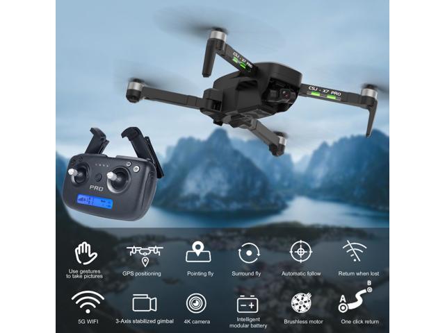 CSJ X7 Pro2 GPS RC Drone with Camera 4K 3-axis Gimbal Brushless Motor 5G Wifi FPV Optical Flow Positioning Quadcopter Point of Interest GPS Follow